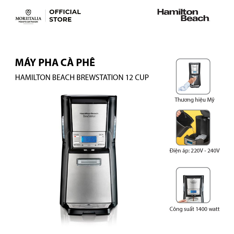 [HCM]Máy pha cà phê Hamilton Beach BrewStation 12 cup - 48465-SAU