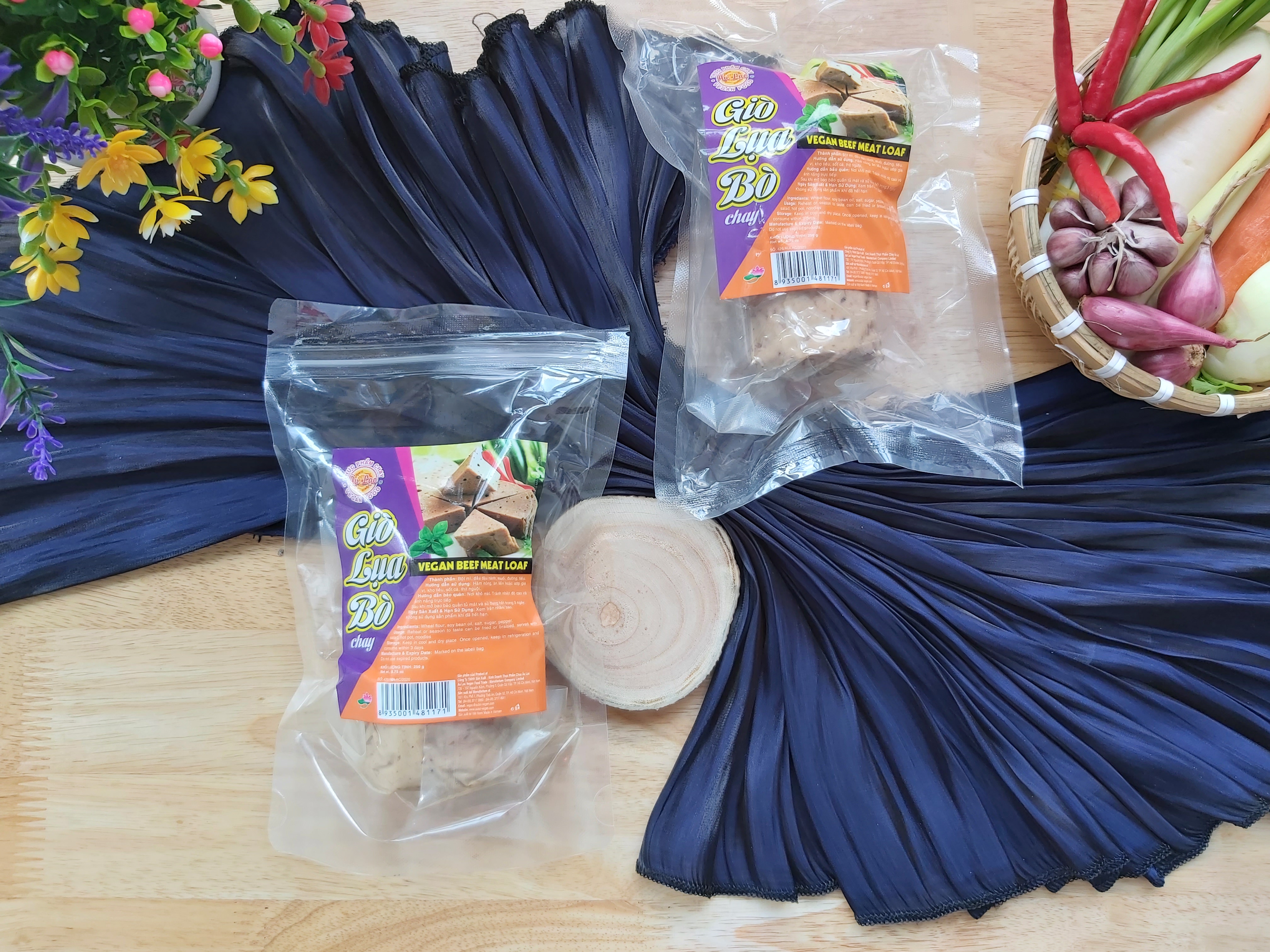 Giò bò chay Âu Lạc 250 g-Hàng tiệt trùng ,thực phẩm ăn liền-Bổ sung dinh dưỡng