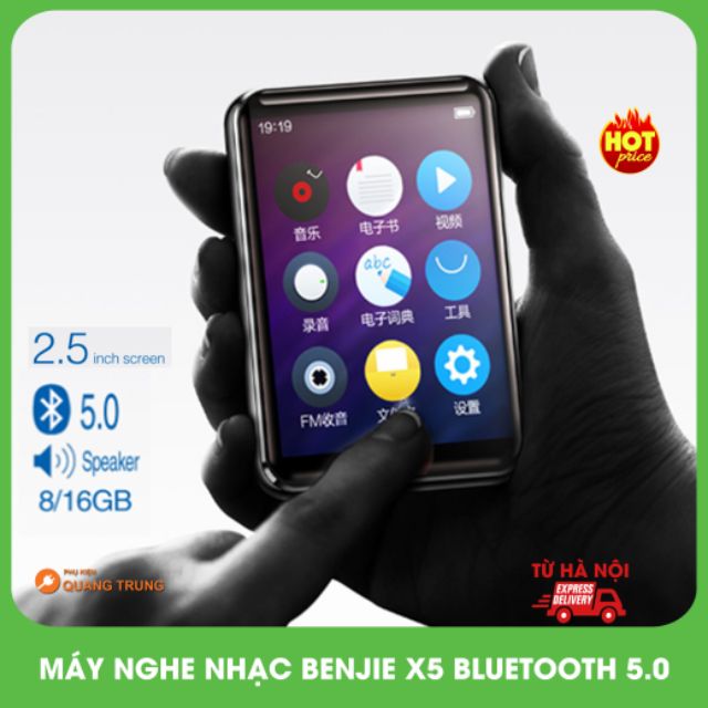 Máy nghe nhạc cao cấp benjie x5 bluetooth 5.0 mới tặng tai nghe, cam kết sản phẩm đúng mô tả, chất lượng đảm bảo an toàn đến sức khỏe người sử dụng
