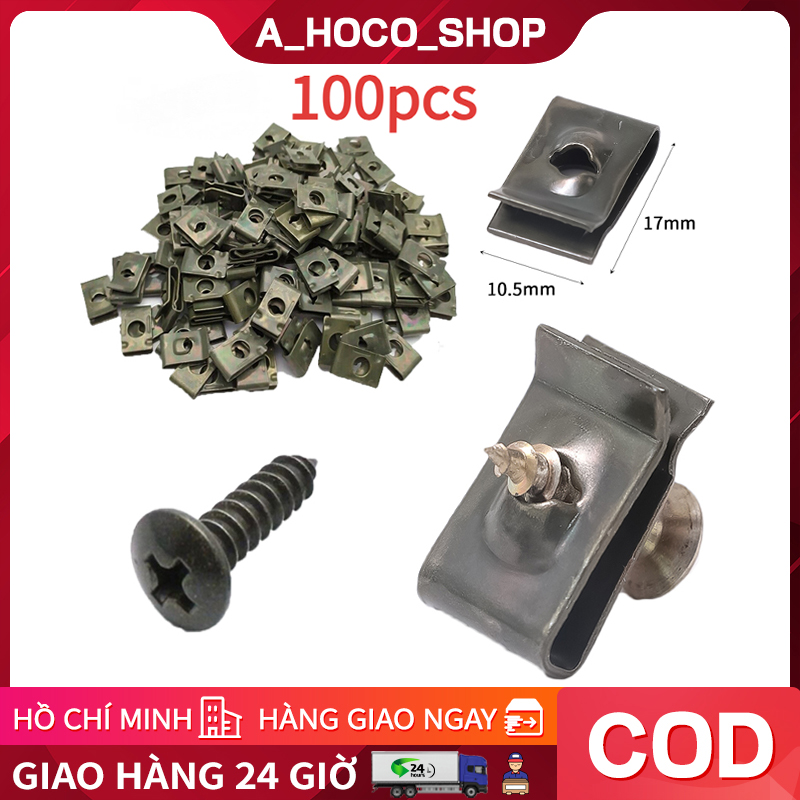 50 ốc +50 bát kẹp dàn áo Winner Sirius Exciter Nouvo 5 li dài 15mm ốc dàn áo xe Yamaha