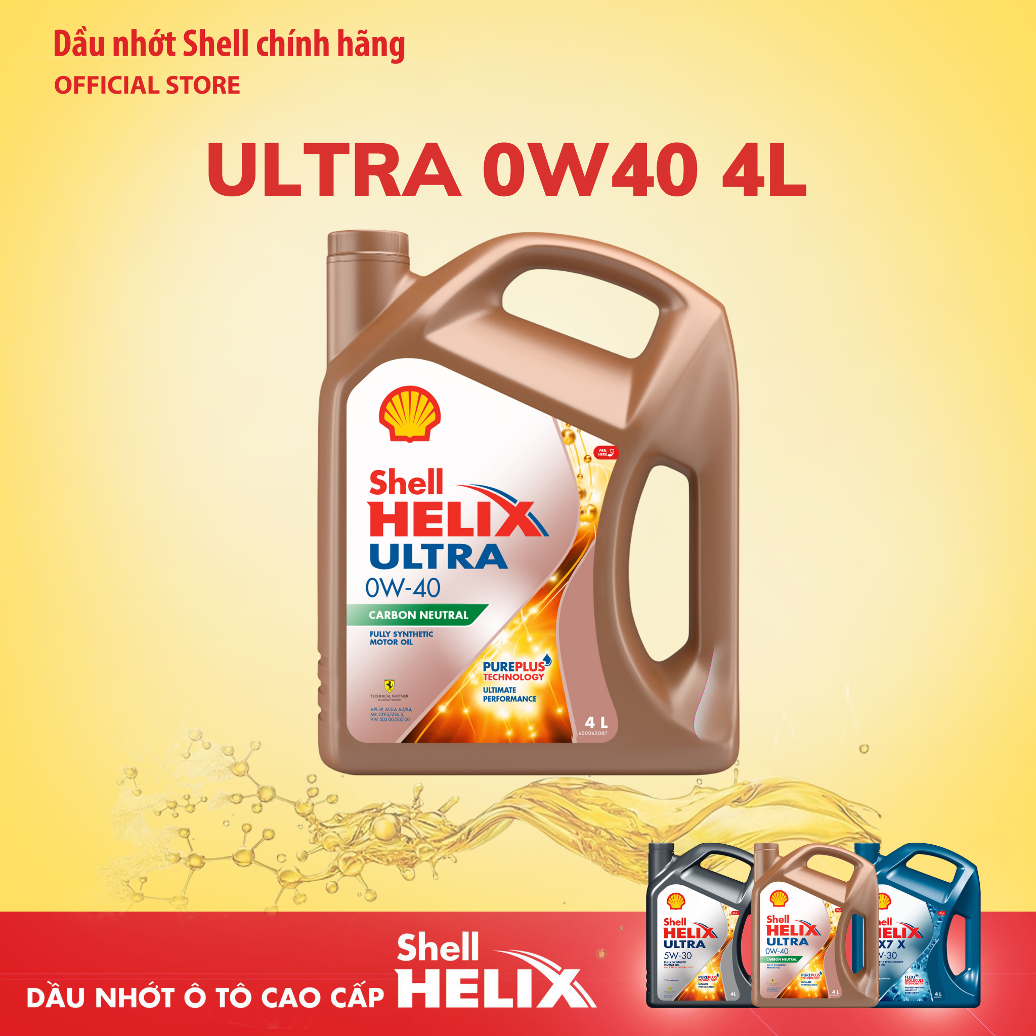 Dầu động cơ xe hơi cao cấp shell helix ultra 0w40 4l