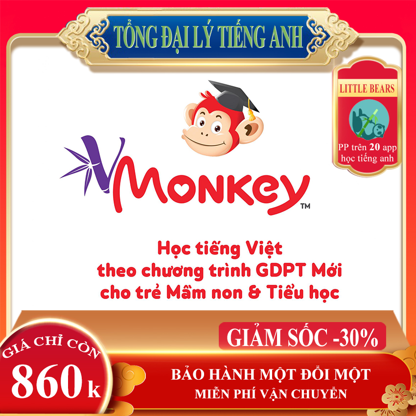 VMonkey Trọn Đời - Phần mềm học phát âm và truyện tiếng việt cho bé