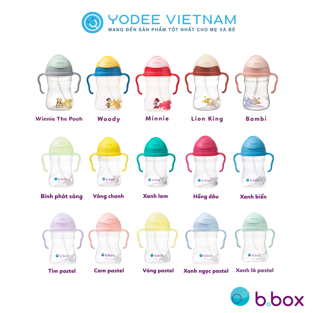 b.box Bình nước 360 độ có van chống sặc và tay cầm cho bé tập uống nước 240ml