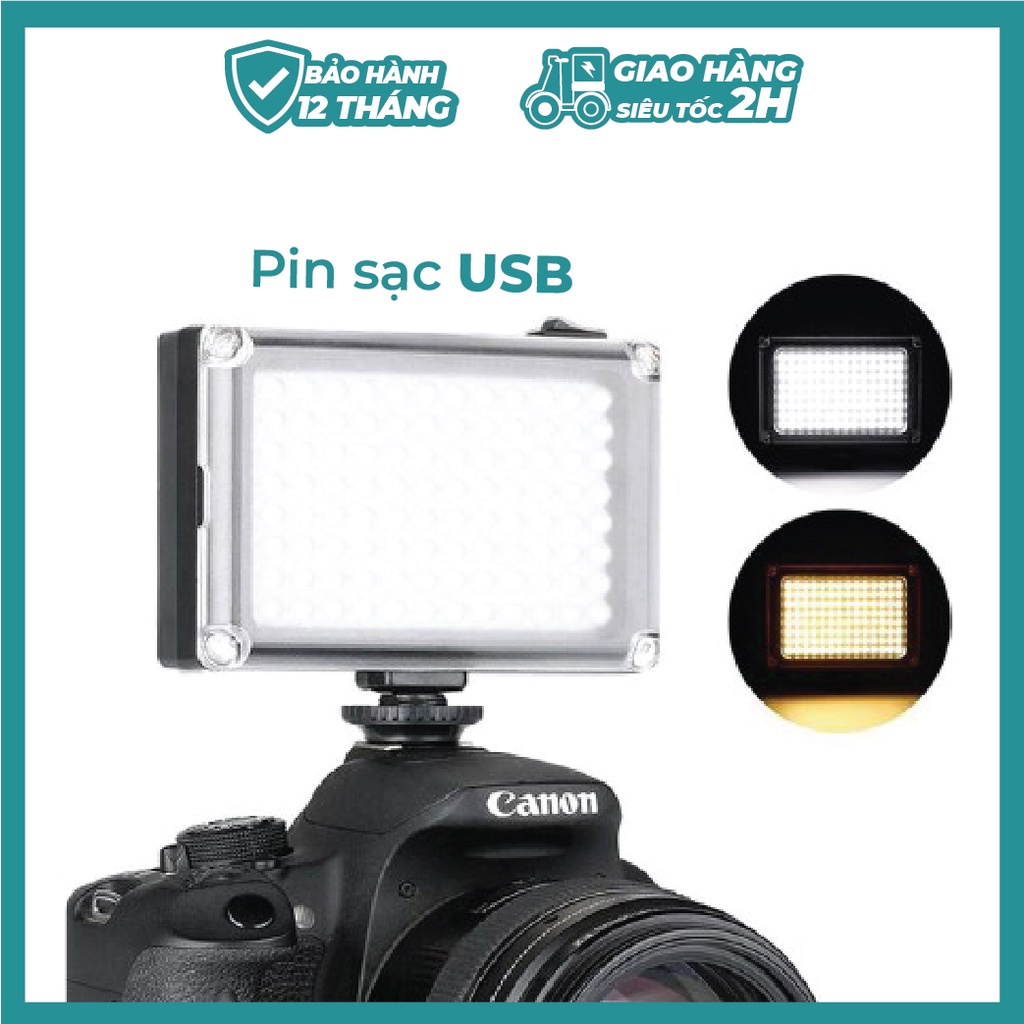 Đèn led hỗ trợ quay phim 112 bóng kèm pin sạc
