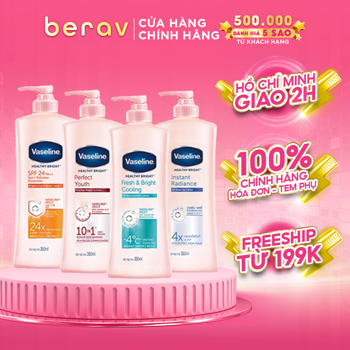 Sữa dưỡng thể trắng da Vaseline 350ml/chai