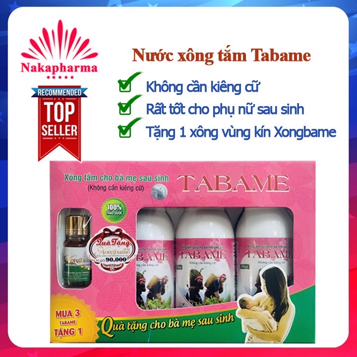 Tabame - Nước xông tắm bà mẹ sau sinh - Tặng chai xông vùng kín Xongbame