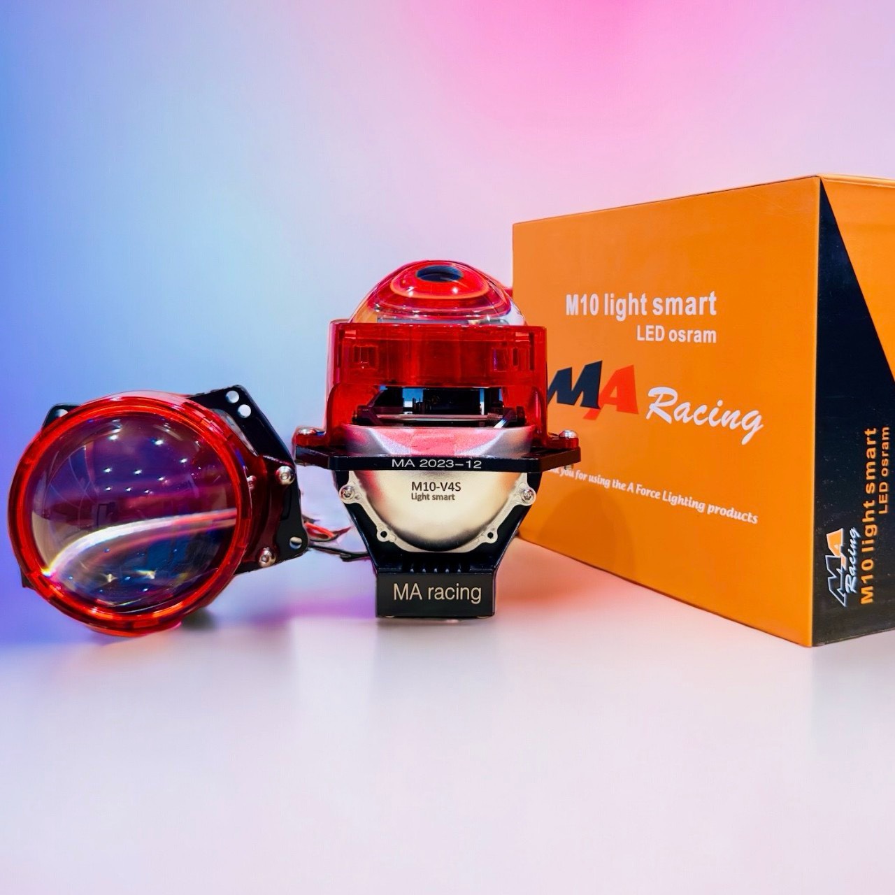 Đèn Bi Cầu Led Ma Racing M10 LIGHT 2024 V4 65w Có Trợ Pha Vàng Phá Sương BH 12T