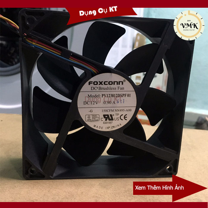 Quạt vuông foxconn 12v dc 12x12x4cm
