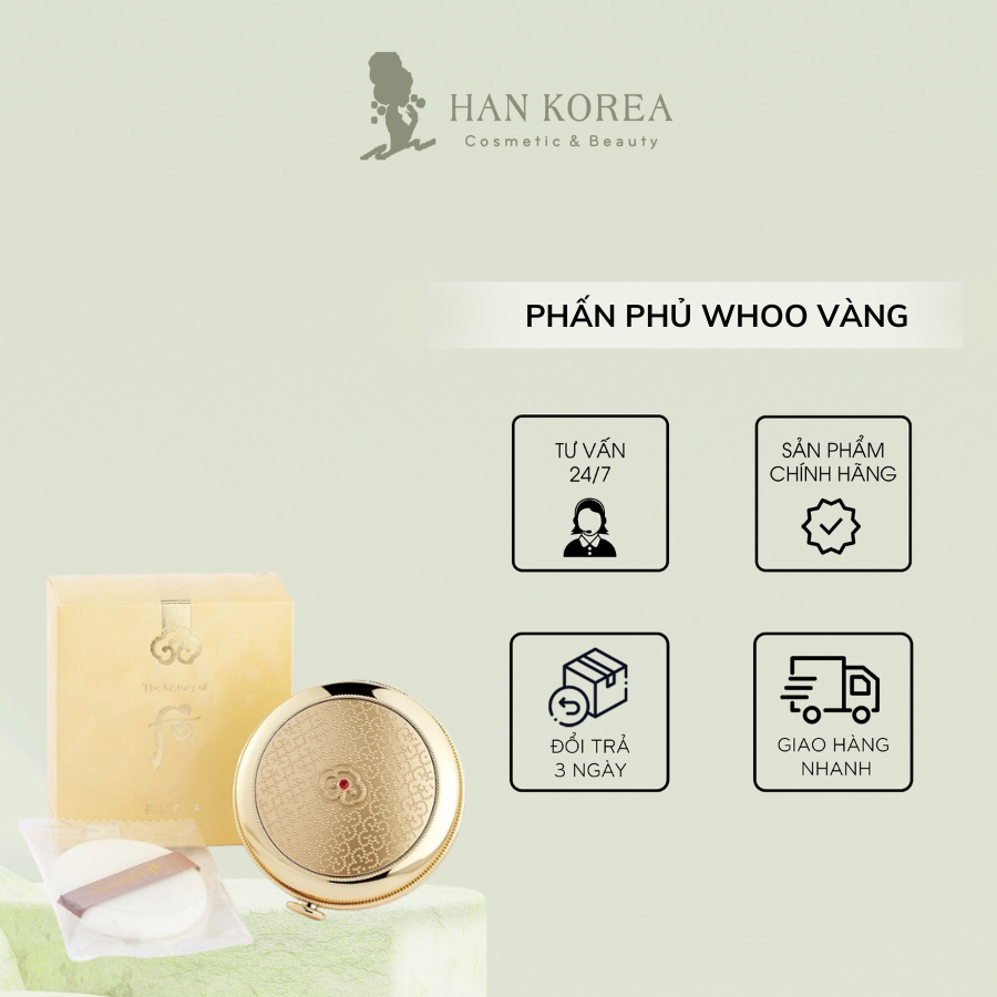 Phấn phủ whoo vàng gongjinhyang mi powder pact spf 30 pa++
