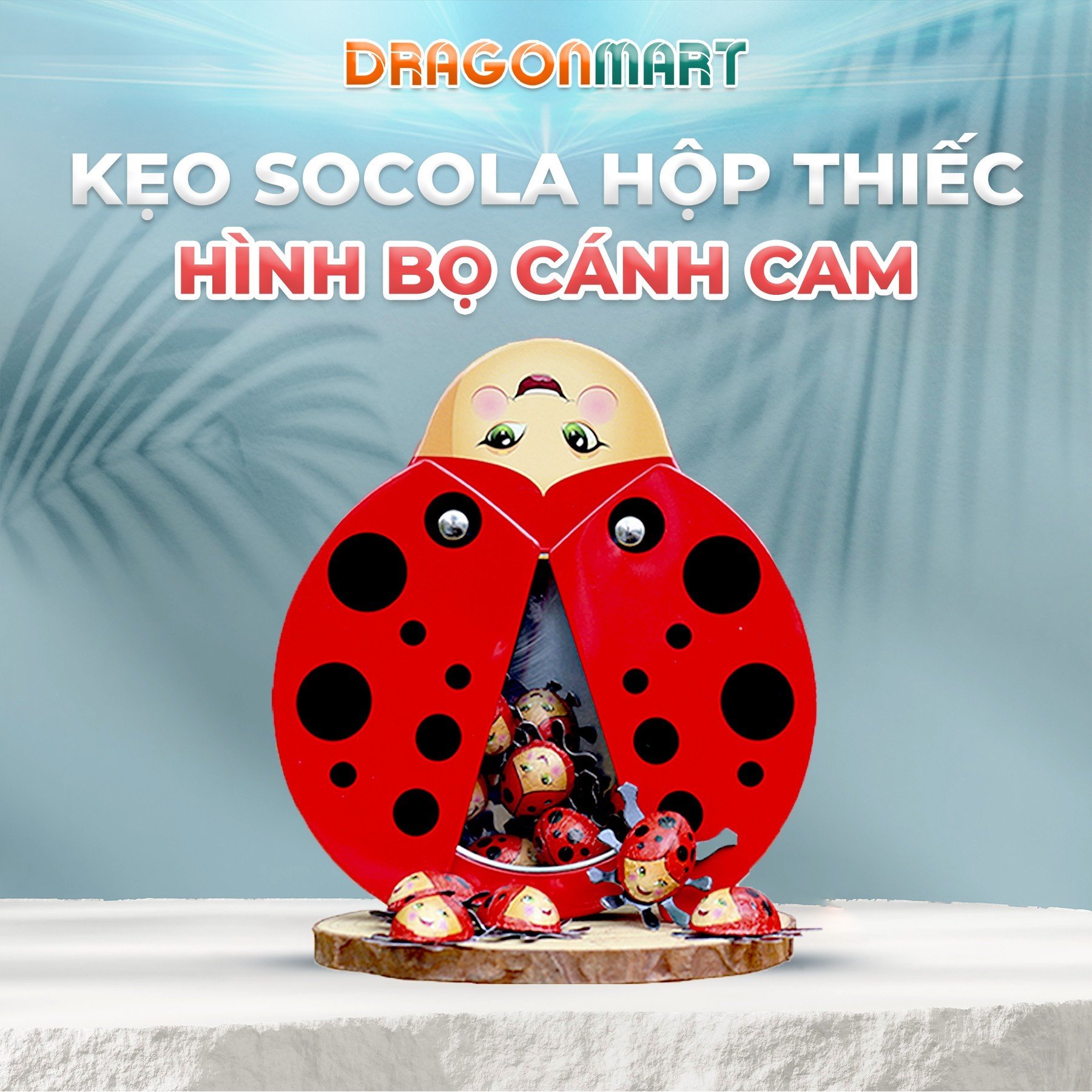 Hộp Kẹo Socola hình Bọ Cánh Cam đáng yêu làm đồ ăn vặt, quà tặng cho các bé; sản phẩm socola cao cấp