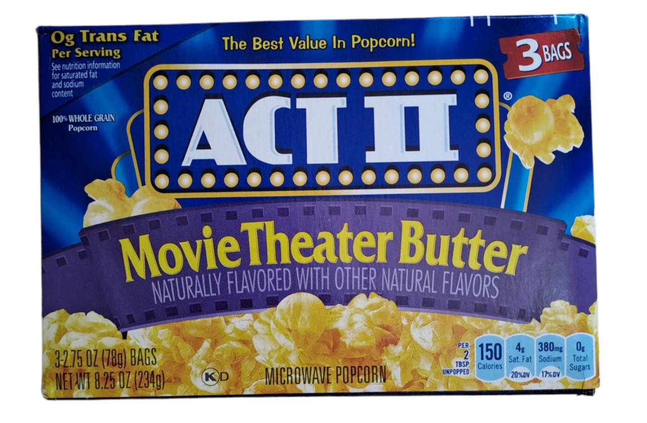 Bắp nổ lò vi sóng ACT II - Movie Theater Butter 3 gói 78g /Hộp 234g - Popcorn