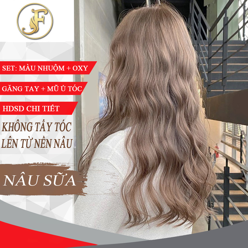 HOÀN TIỀN 15% - [HCM]Thuốc nhuộm tóc màu NÂU SỮA - Lên Từ Nền Nâu - KHÔNG TẨY-tặng oxy