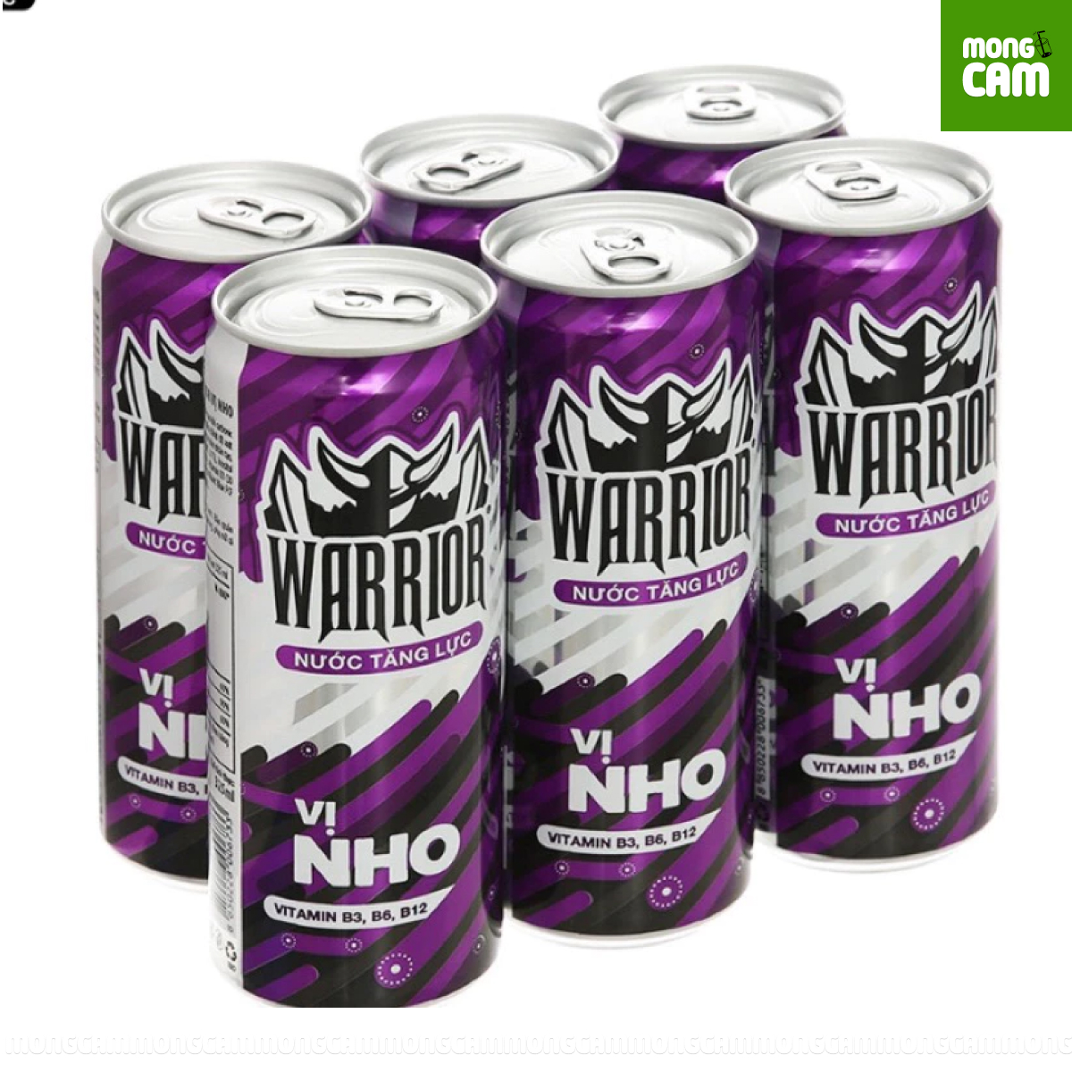 Lốc 6 lon - Thùng 24 lon Nước tăng lực Sting Warrior nho (lon) 320ml