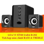 Loa máy tính, Bộ 3 Loa Máy Tính. Bộ Loa Máy Tính USB SADA D-202 Công Suất Lớn Bass Chuẩn, Âm Thanh Tuyệt Đỉnh, Thiết Kế Bắt Mắt Sang Trọng. Bảo Hành 12 Tháng.