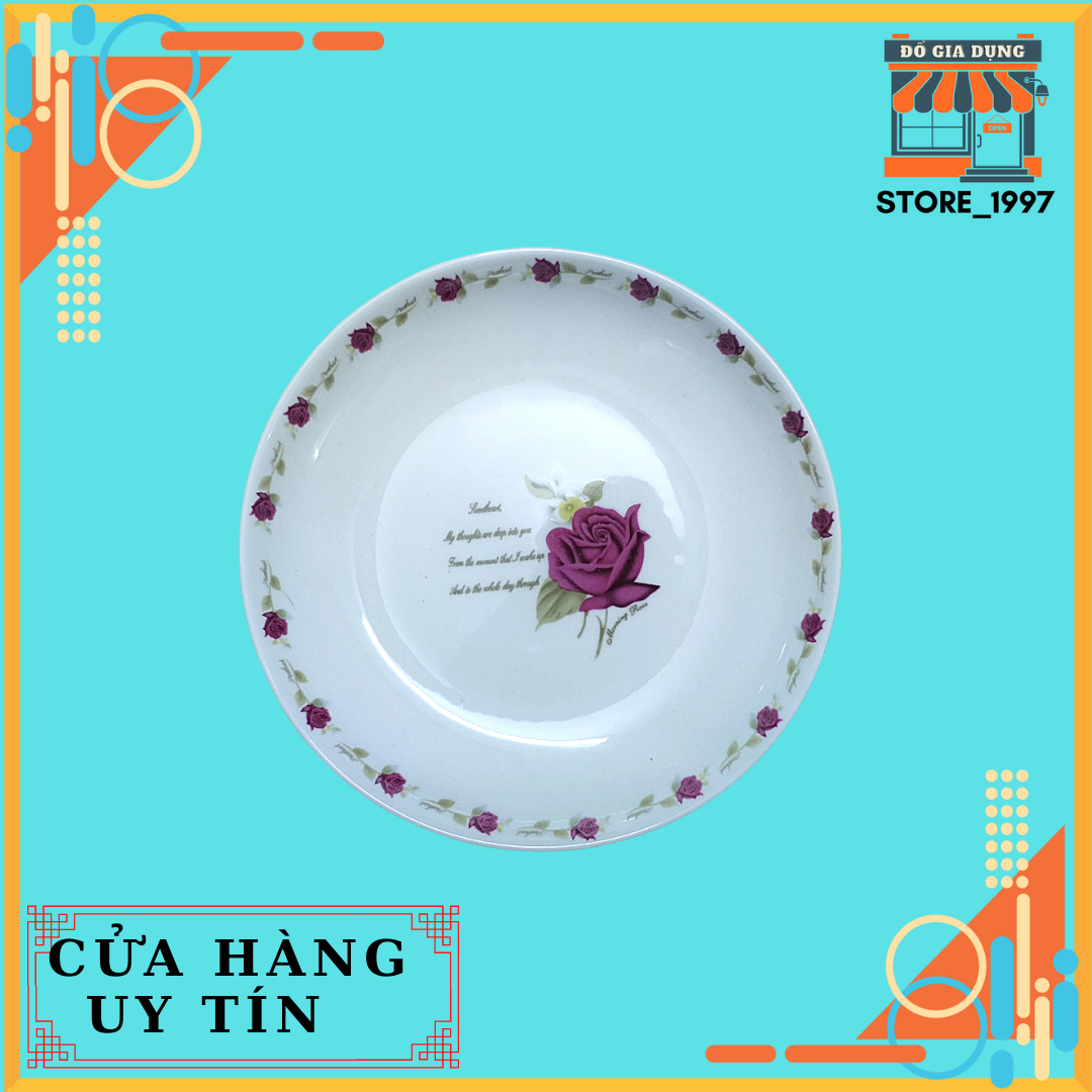 Đĩa sứ hoa hồng nhật bản cao cấp
