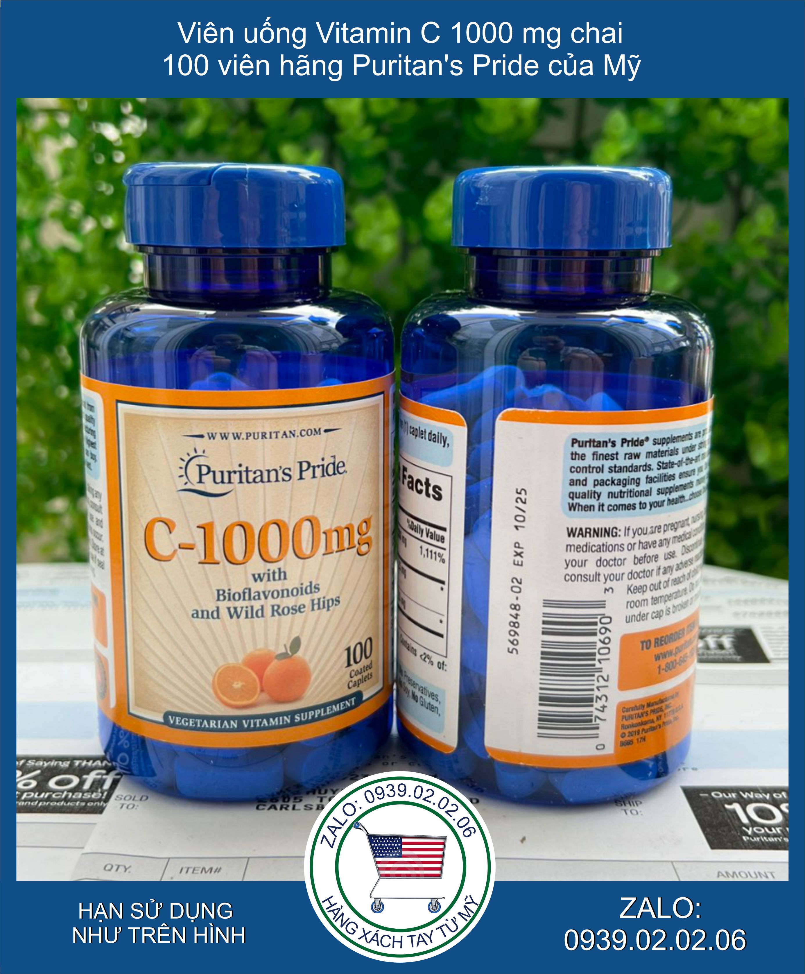 VIÊN UỐNG VITAMIN C 1000MG - 500MG P HỘP 100 VIÊN - VITAMIN C CỦA MỸ