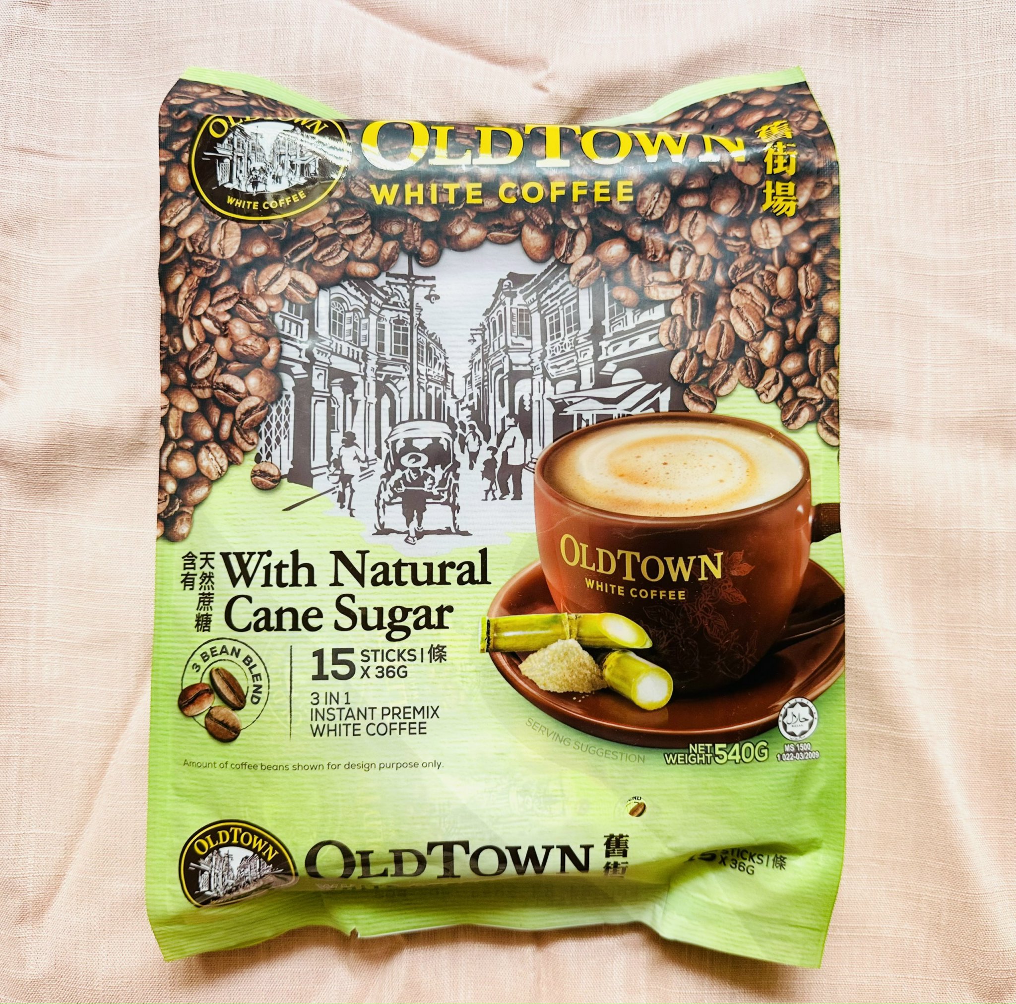 [BAO BÌ MỚI] Cà phê trắng hòa tan 3 in 1 Oldtown White Coffee Malaysia - Mía đường