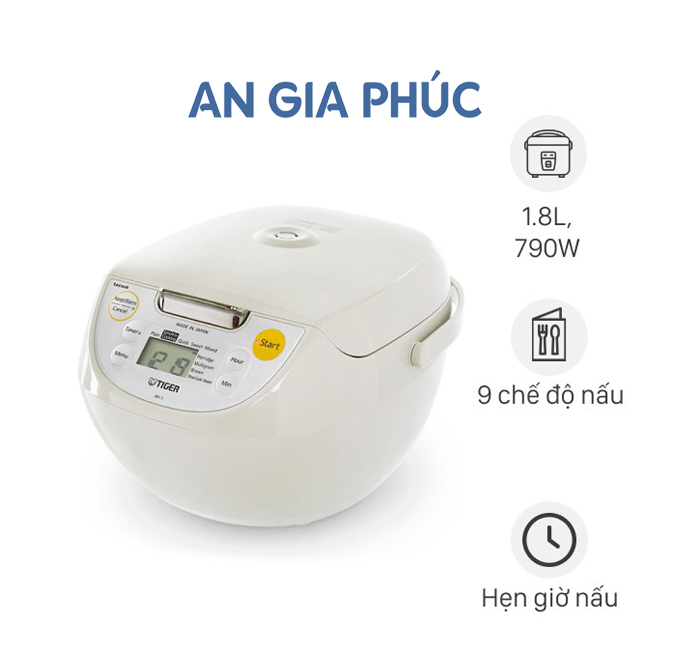 Nồi cơm điện tử tiger jbv-s18w - an gia phúc