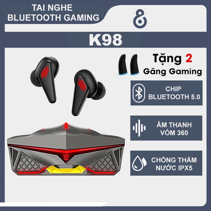 Tai nghe chơi game không dây bluetooth K98 Tai nghe chơi game bluetooth in-ear chống ồn độ trễ thấp