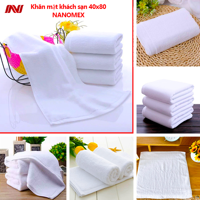 Khăn tắm mặt cotton 40x80 Nanomex mềm mịn, thấm hút, tiêu chuẩn khách sạn từ 3 - 5 sao