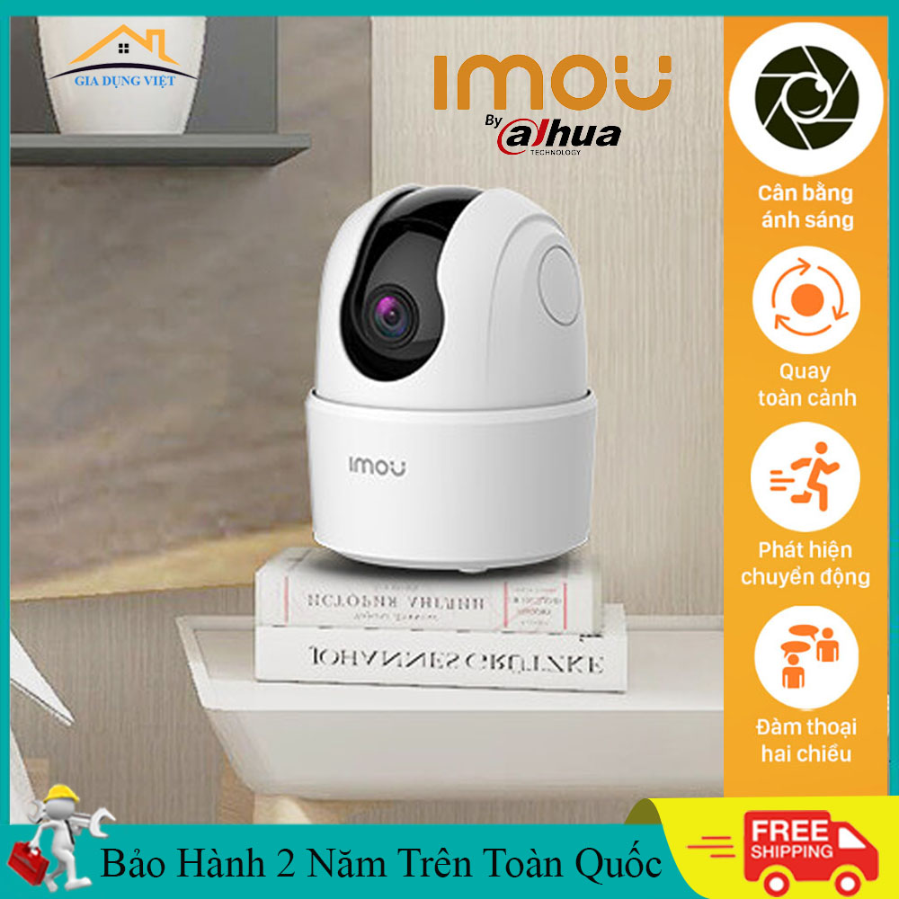 Camera imou camera wifi xoay 360 đàm thoại 2 chiều có cảnh báo chuyển động và còi báo động. Bảo hành 2 năm toàn quốc đổi mới 7 ngày nếu lỗi.