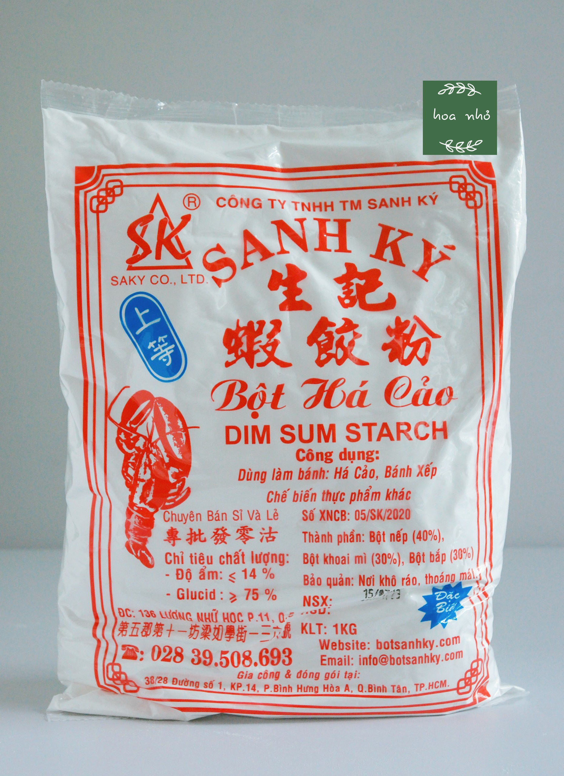 Bột há cảo sanh ký bịch 1kg