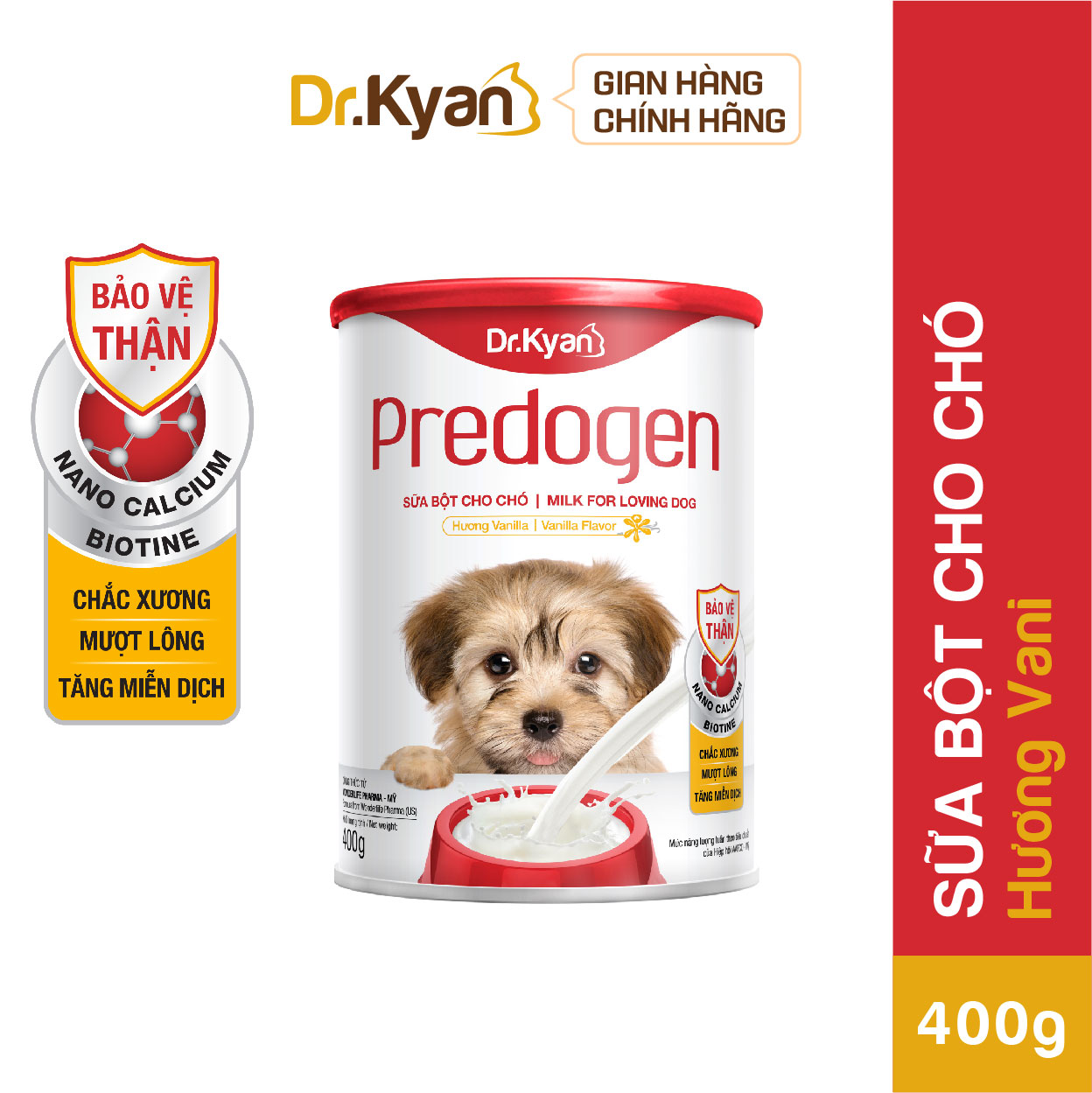 Dr.kyan - sữa bột predogen cho chó lon 400g