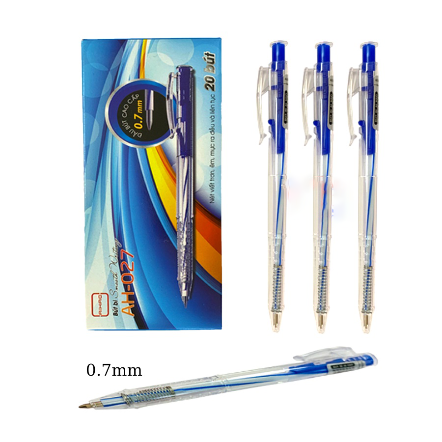 Bút viết bi mực khô aihao ah-027 0.7mm mực xanh