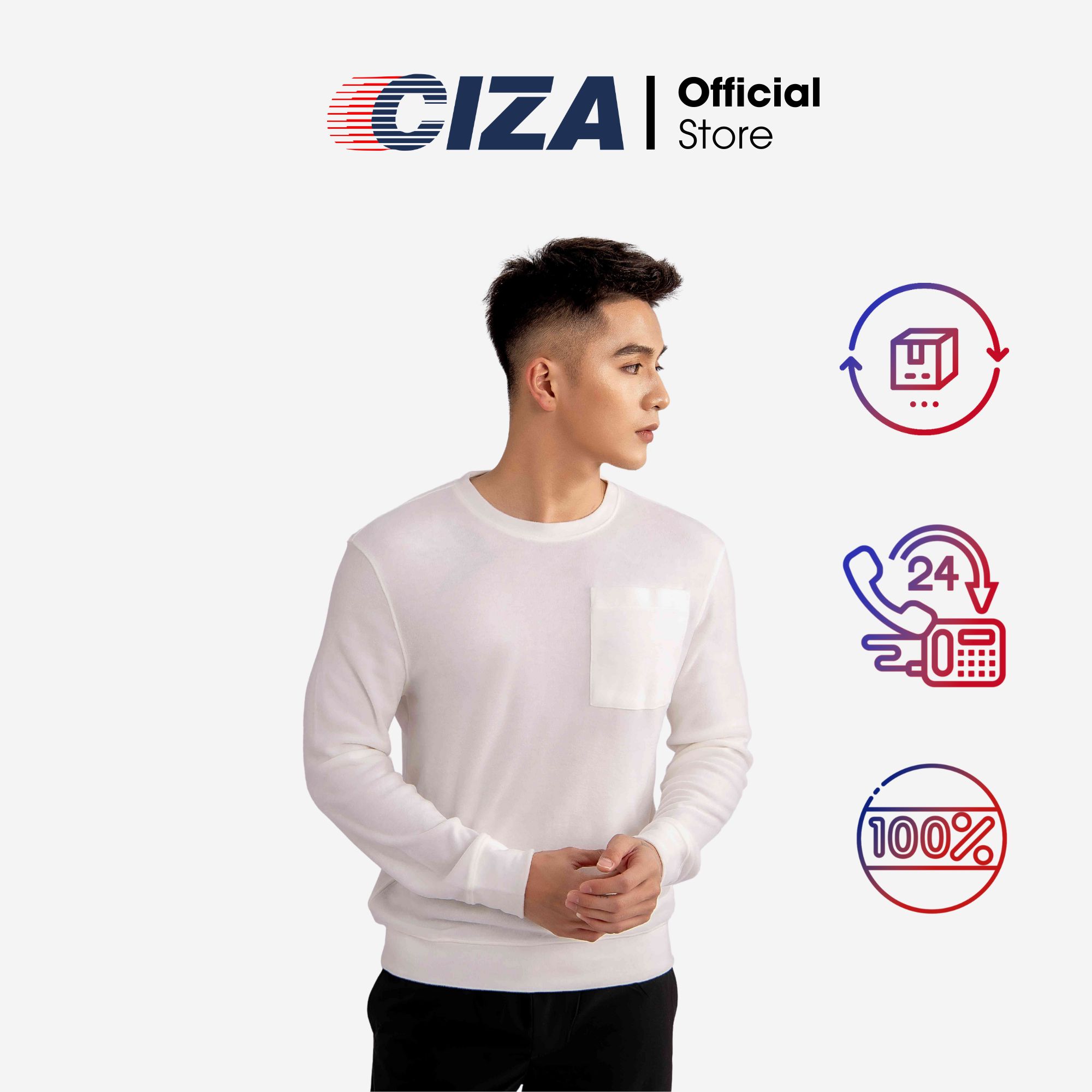 Áo nỉ nam giữ nhiệt CIZA vải cao cấp phong cách thể thao mùa đông công nghệ nhật bản size S M L XL ATDR21