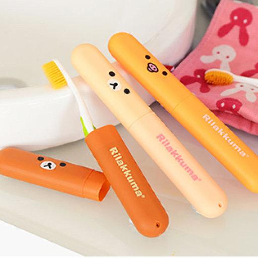 Combo 2 hộp đựng bàn chải hình gấu rilakuma du lịch tiện lợi