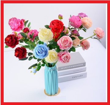 Hoa giả hoa trang trí - 3 bông hồng 68cm lụa giống thật 99%  cao cấp. Thiết kế đẹp mắt, giống thật, màu sắc tự nhiên. Cây giả trang trí giá rẻ.  