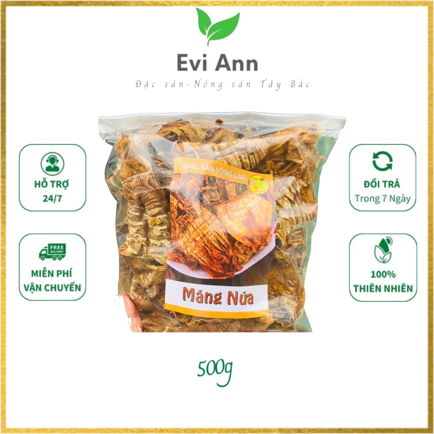 Măng nứa khô Tây Bắc Evi Ann gói 500g giòn, thơm ngon, không xơ