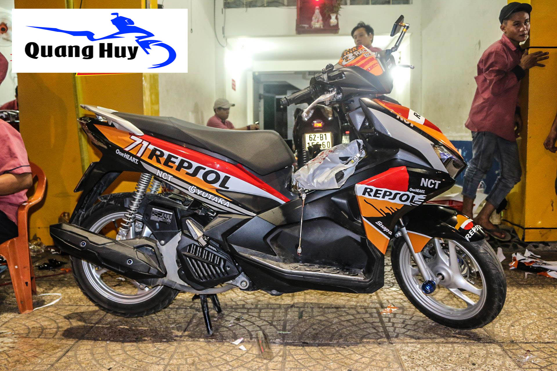 Tem xe air blade đỏ cam repsol (2016-2017-2018-2019) , tem trùm xe air blade, team xe ab, chế độ tem decal dán xe máy ab rẻ dẹp và chất thiết kế theo yêu cầu