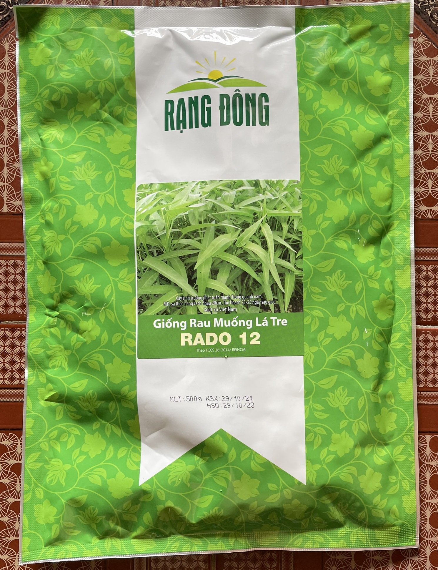 Hạt Giống Rau Muống Lá Tre Rado 12 - Gói lớn 500gr - Rạng Đông - năng suất cao - dễ trồng