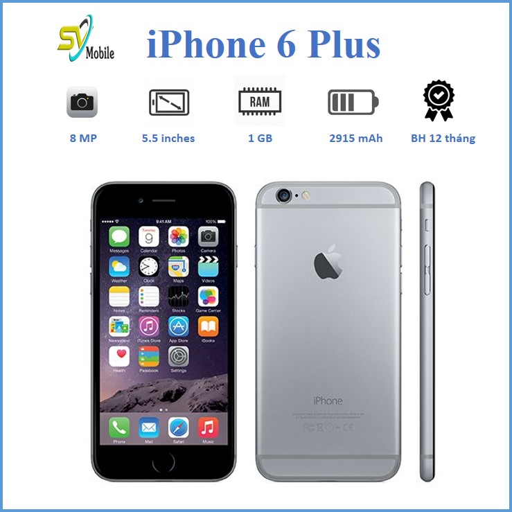 Điện thoại giá rẻ 6 plus quốc tế. dung lượng 16-32-64-128gb, màn hình rộng 5.5 inch. bh 12 tháng tặng phụ kiện khi mua máy