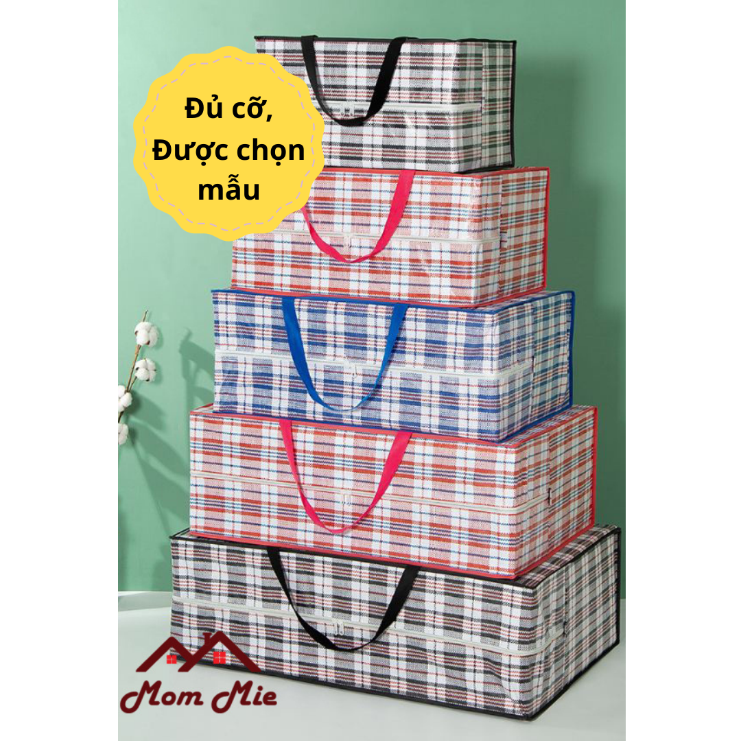 [HCM]Túi bạt túi dứa đủ size có dây kéo đựng đồ chăn mền vật dụng chống thấm - I016