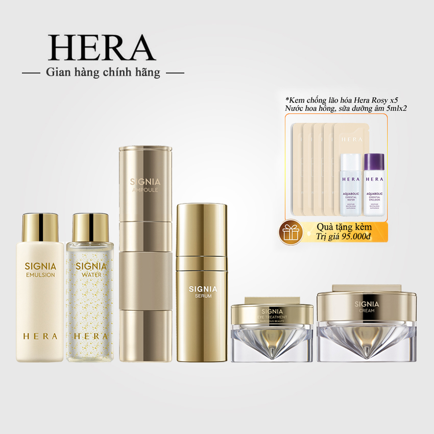 Bộ tái tạo da Hera Signia Deluxe Kit  6 items - Bộ Hera Signia vàng 24k 75ml; Hera Signia, Bộ Hera vàng