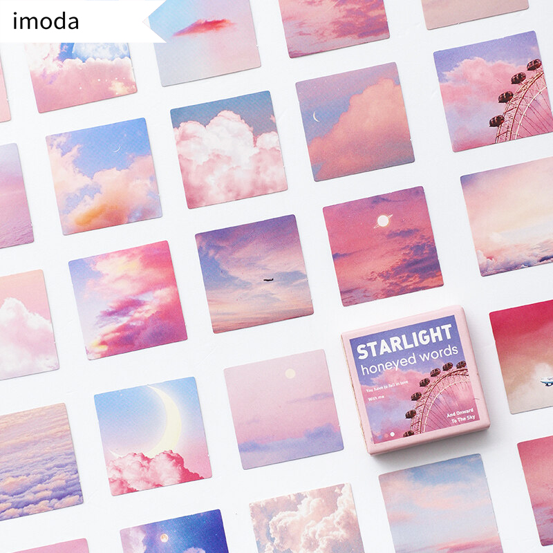 imoda 46 tờ / hộp Hình dán nhật ký trang trí đám mây đáng yêu