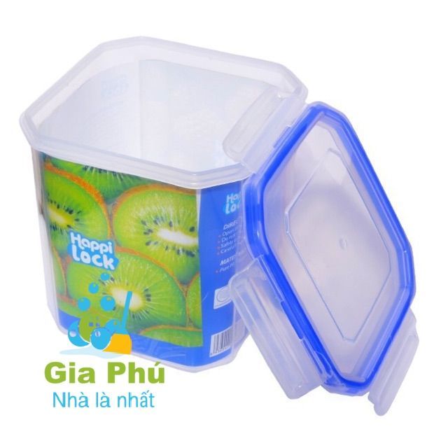 [CAO CẤP][GIA DỤNG BẾP] Hộp nhựa Happi Lock 1200ml - Hộp nhựa vuông đựng thực phẩm nắp gài 4 cạnh an toàn vệ sinh