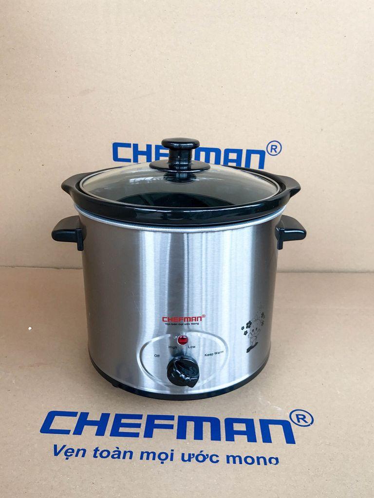 Nồi nấu chậm ninh hầm thực phẩm đa năng Chefman 1.5 lít & 2.5 lít - kho cá hầm cháo kho thịt cá