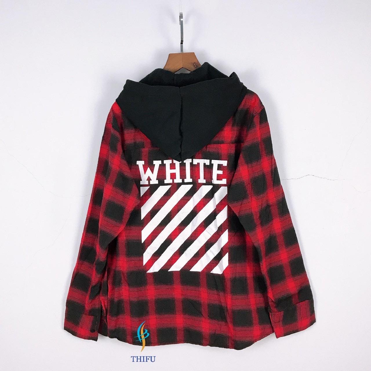 [HCM]Áo Khoác sơ mi Unisex ( Có hình thật) Caro Trắng Đen Phối chữ phong cách cá tính