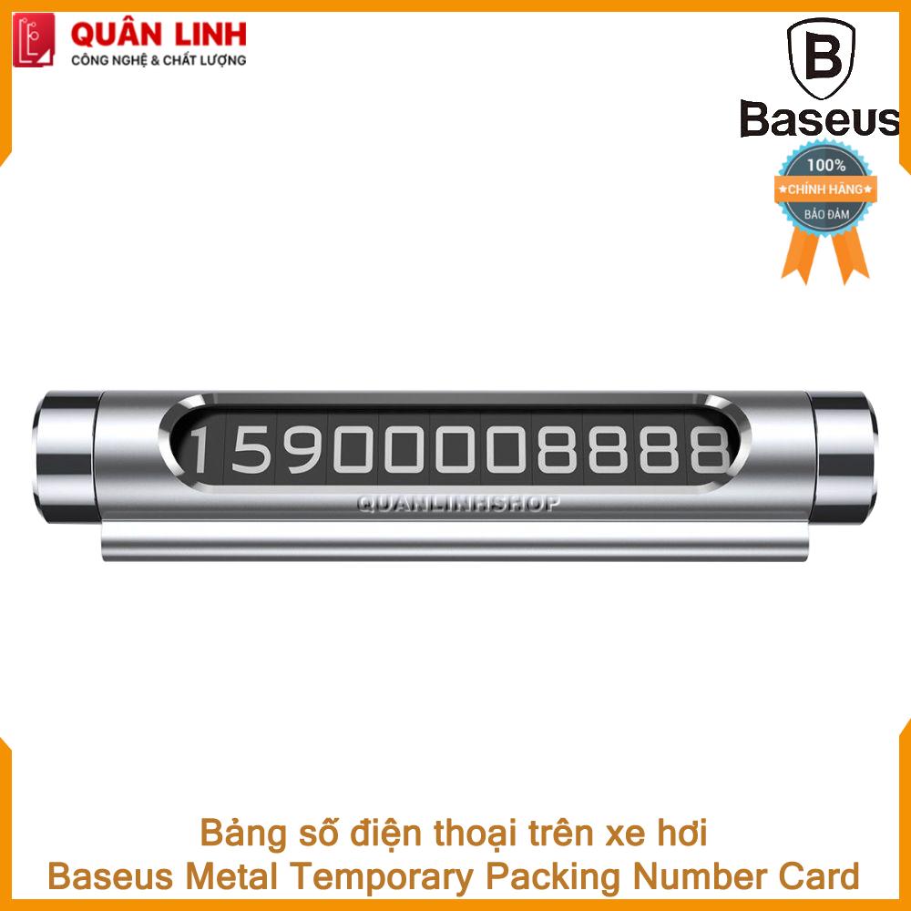 Bảng ghi số điện thoại trên ô tô xe hơi - Baseus Metal Temporary Parking Number Card