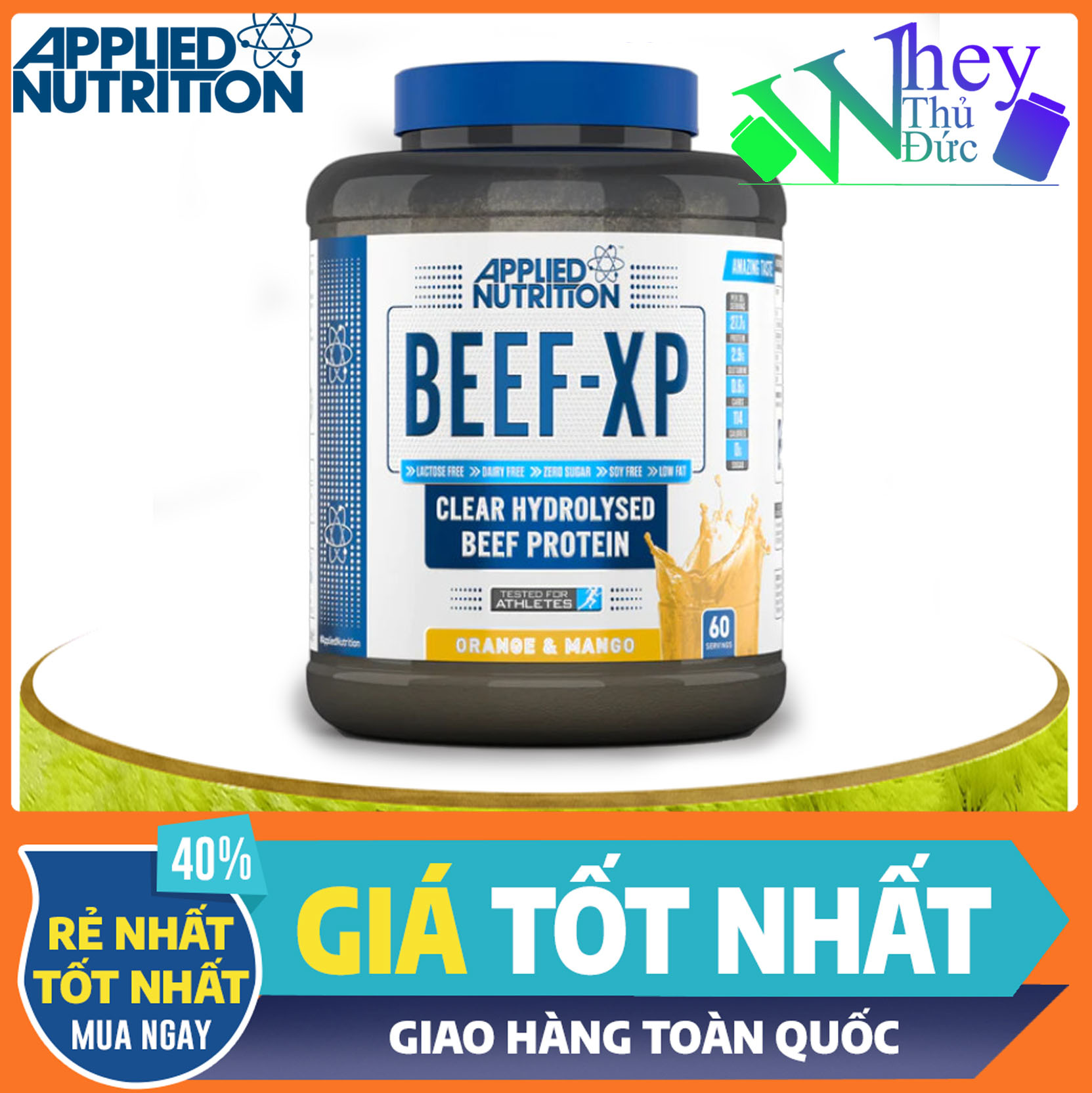 Beef XP 1.8kg Applied Nutrition - Whey Protein từ thịt bò hàm lượng đạm cao