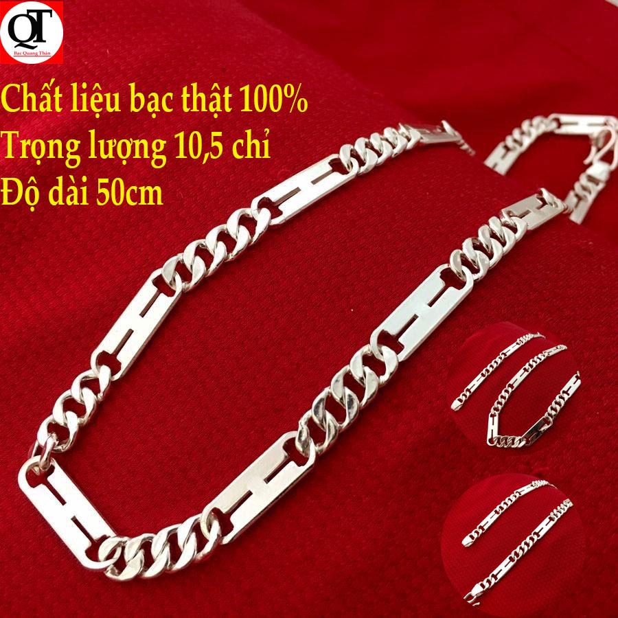 Vòng cổ nam Bạc Liên Minh - Dây chuyền nam bạc chất liệu bạc thật 100% kiểu dây dẹp trọng lượng 10,5chỉ , độ dài 50cm - LMDCNA50(bạc)