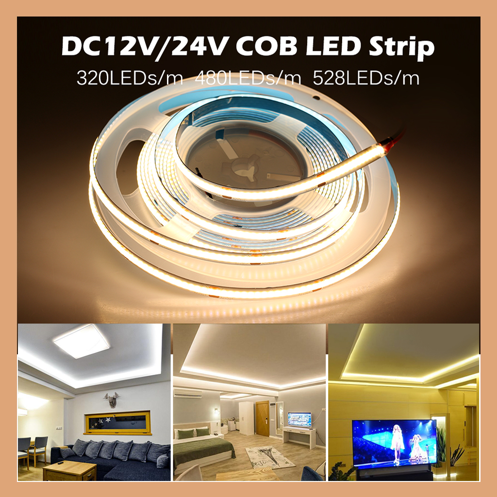 Đèn led dây ra>90 siêu sáng chống nước, đèn dây trang trí, cob led dây 12v 24v smd2835 led strip light 528leds/m