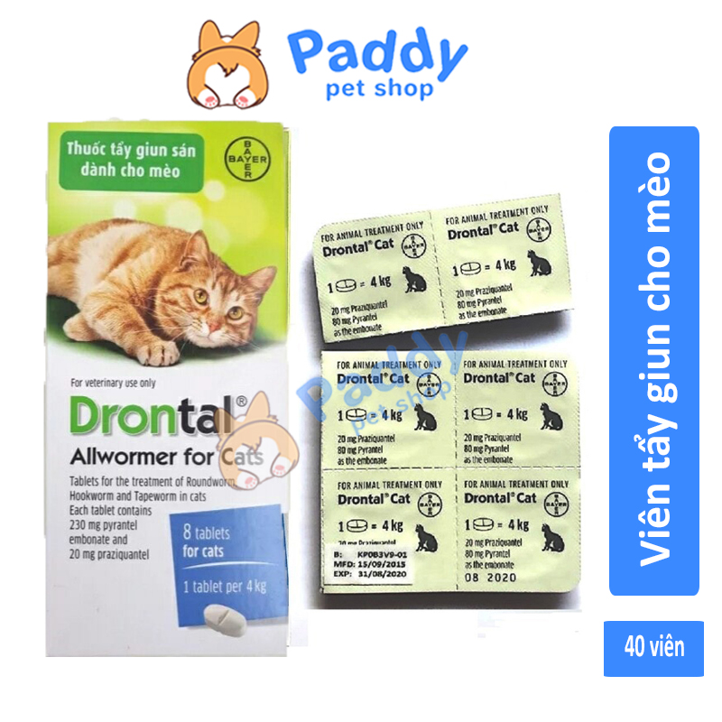 Thuốc tẩy giun cho MÈO Drontal dạng viên - 1 Viên