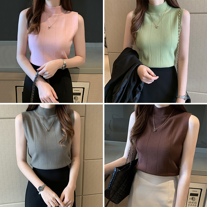 Áo Len Nữ Sát Nách Cổ Tròn