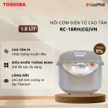 Nồi Cơm Điện Cao Tần Toshiba 1.8 Lít RC-18RH(CG)VN - Hợp Kim Cao Cấp Diamond Titanium - Công Nghệ Điện Từ IH