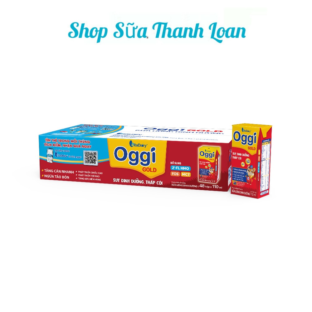 Combo 2 thùng 96 hộp sữa hộp pha sẵn oggi suy dinh dưỡng gold 110ml.