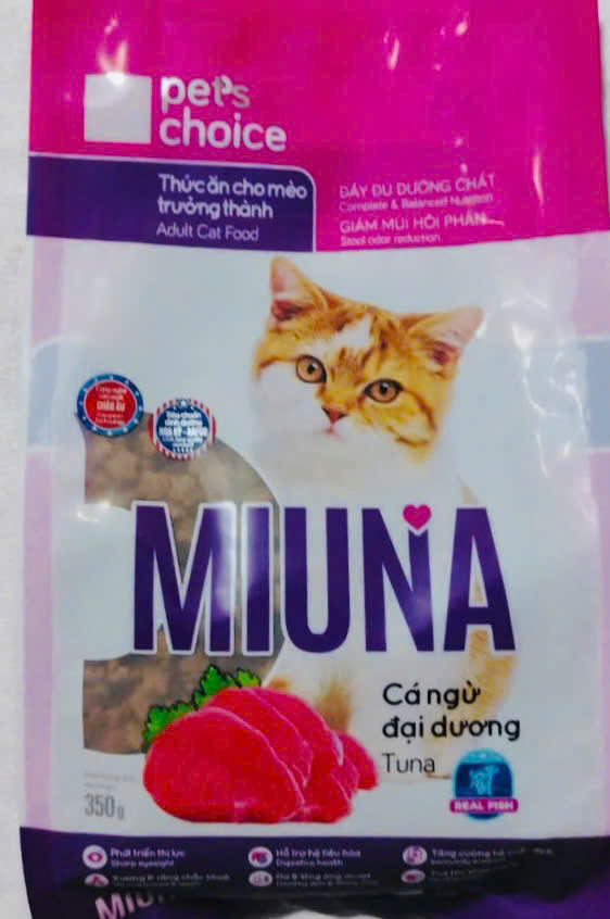 Thức ăn hạt cho mèo MIUNA vị cá ngừ đại dương – hỗ trợ tiêu hoá & giảm mùi phân – Túi 350g – Adult Cat Food